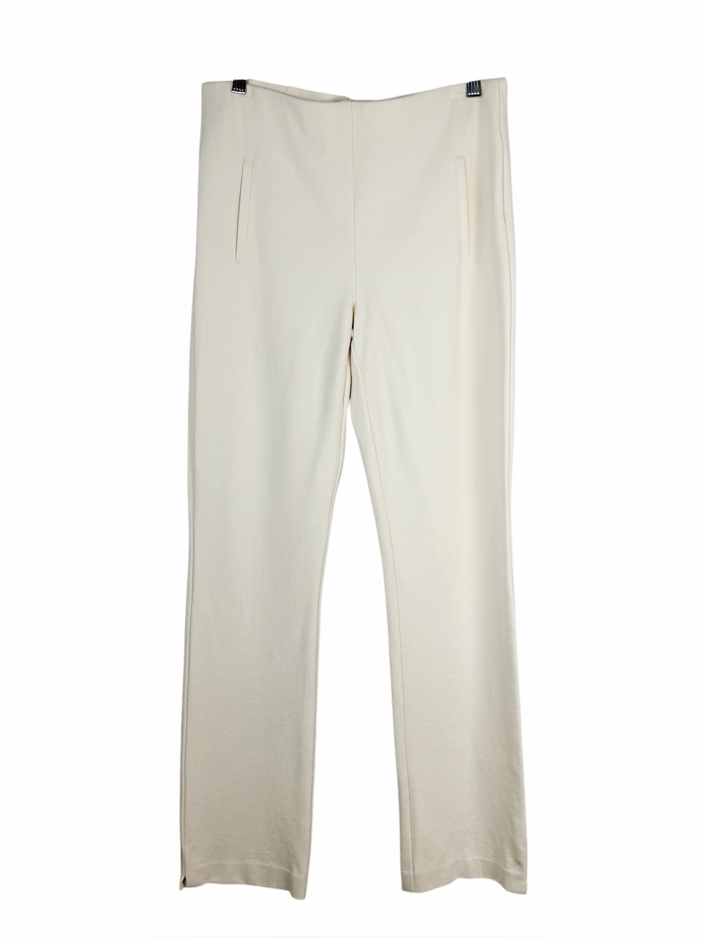 Chicos 0.5 Fabulously Slimming Ponte Slim Pull On Stretch Pants Ivory US size 6R